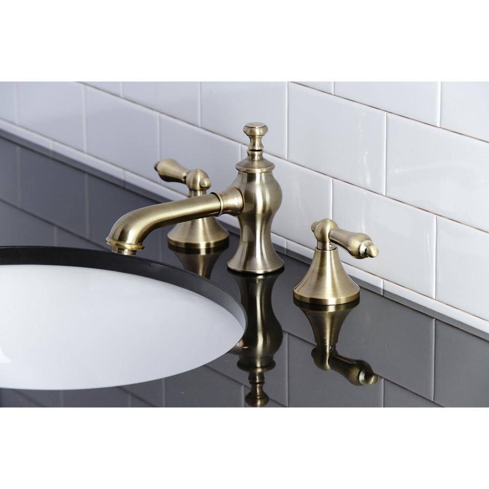 Vintage Brass 8" Widespread Elegant Bathroom Faucet