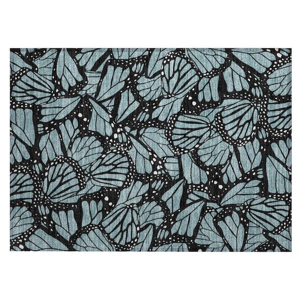 Chantille Machine Washable Indoor/Outdoor Abstract ACN2846 Teal 2 ft. x 3 ft. Accent Rug