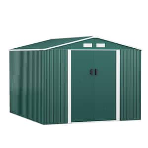9.1 ft. W x 10.5 ft. D Outdoor Storage Metal Shed Building with Floor Frame for Backyard Garden (95.55 sq. ft.)
