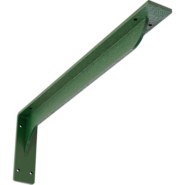 Ekena Millwork 2 in. W x 6-1/2 in. H x 20 in. D Hammered Deep Green Embrey Steel Bracket