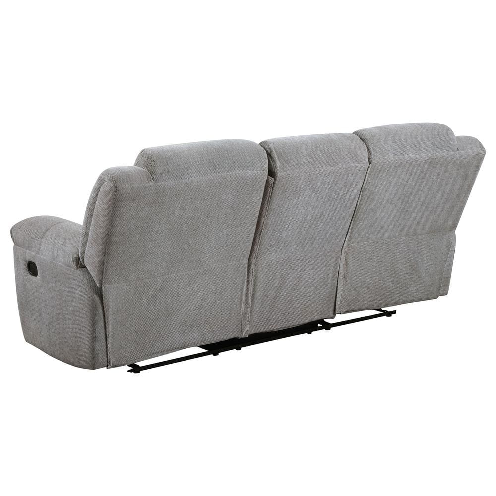 Gilson Gray Chenille Fabric Manual Reclining Sofa with Pillow-Top Arms