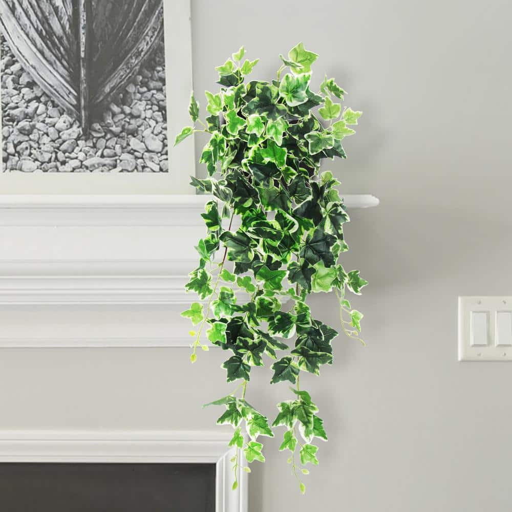 Floral Home Cascading English Ivy 27 Faux Plant, 450 Green Leaves