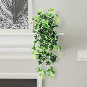32 in. Artificial Variegated English Ivy Leaf Vine Hanging Plant Greenery Foliage Bush