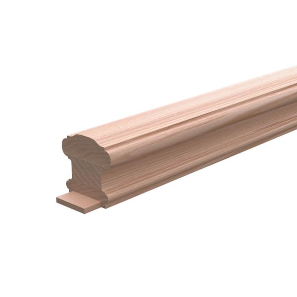 EVERMARK Stair Parts 6710 8 ft. Unfinished Red Oak Plowed 1-3/4 in. Handrail with Fillet