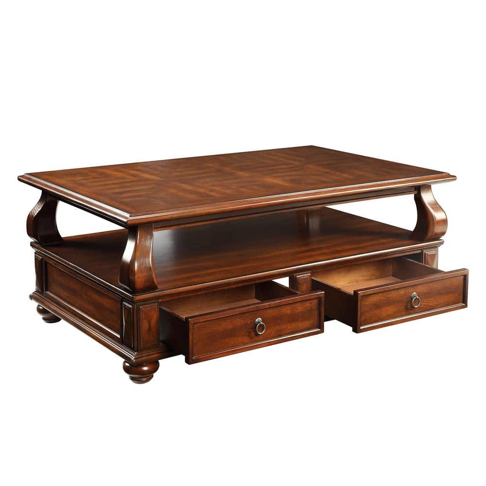 Amado Classic Walnut Rectangular Coffee Table with Storage