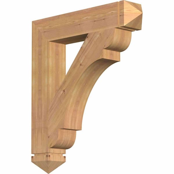 Ekena Millwork 5.5 in. x 38 in. x 26 in. Western Red Cedar Olympic Arts and Crafts Smooth Bracket