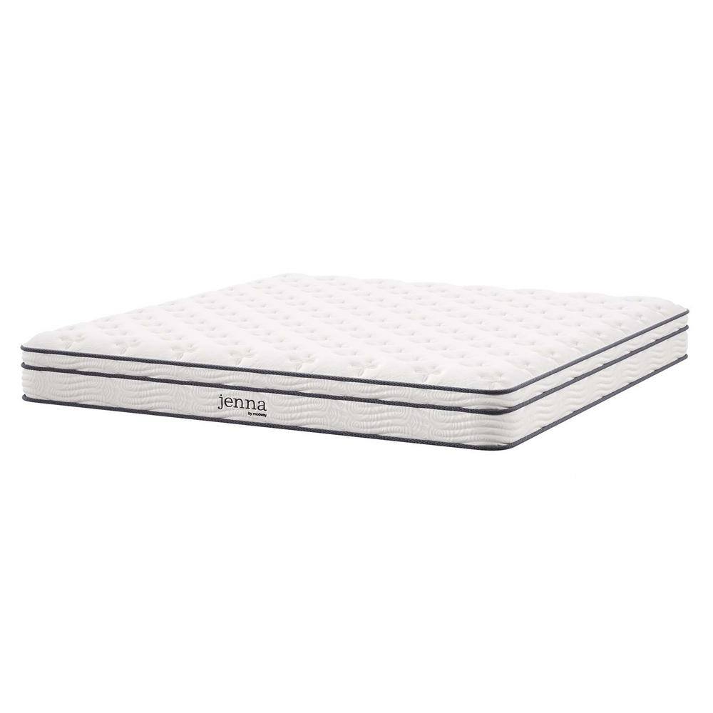 MODWAY Jenna 8in. Medium Innerspring Pillow Top King Mattress MOD6136WHI The Home Depot