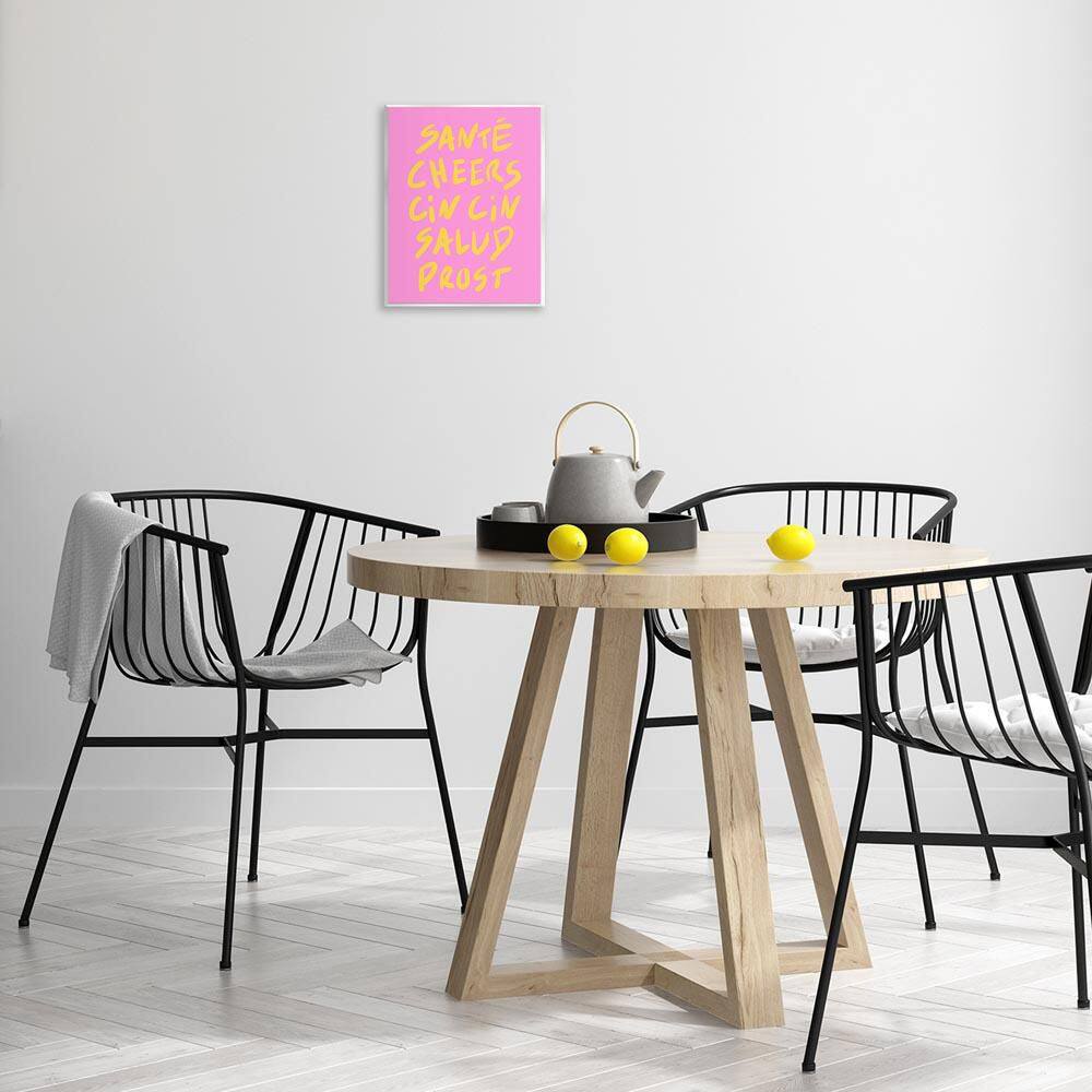 Multilingual Cheers on Pink by House of Lulu Unframed Typography Graphic Art Print 14 in. x 11 in. price history on PriceWatchPro