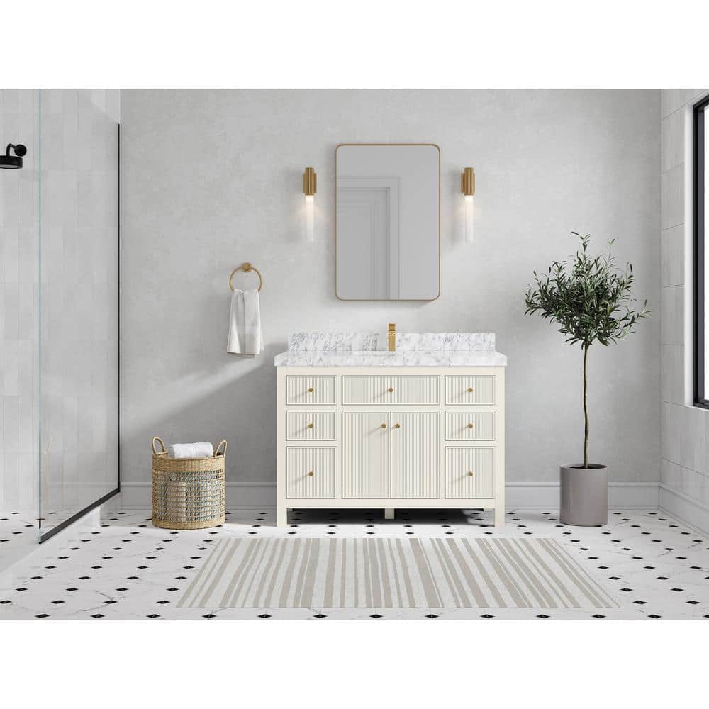 Sonoma 48" White Marble Top Single Sink Vanity