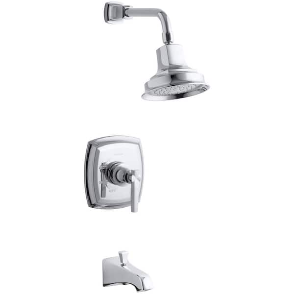 KOHLER Margaux Single-Handle 1-Spray 2.5 GPM Tub and Shower Faucet with Lever Handle in Polished Chrome