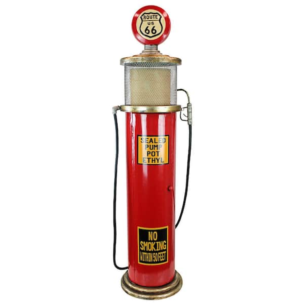 Design Toscano Route 66 Gas Pump Multi-Colored Floor Lamp and Collectible Cabinet