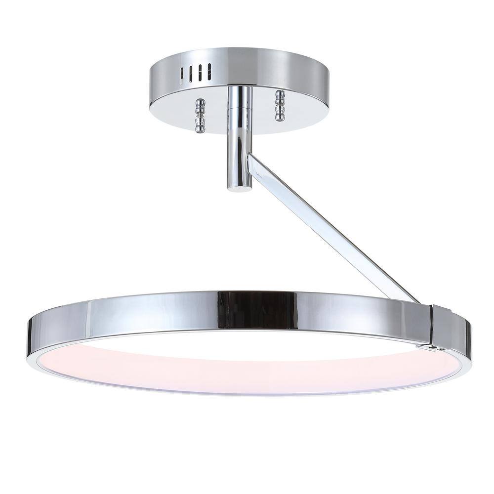 Polished Chrome 17.5" Contemporary LED Flush Mount - White Shade