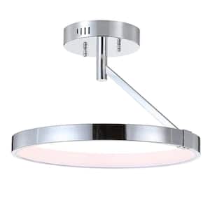 Owen 17.5 in. Chrome Dimmable Integrated LED Metal Semi-Flushmount