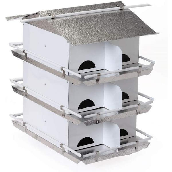 BIRDS choice Starling Resistant Entrance Holes 3-Floor-12 Room Purple Martin House