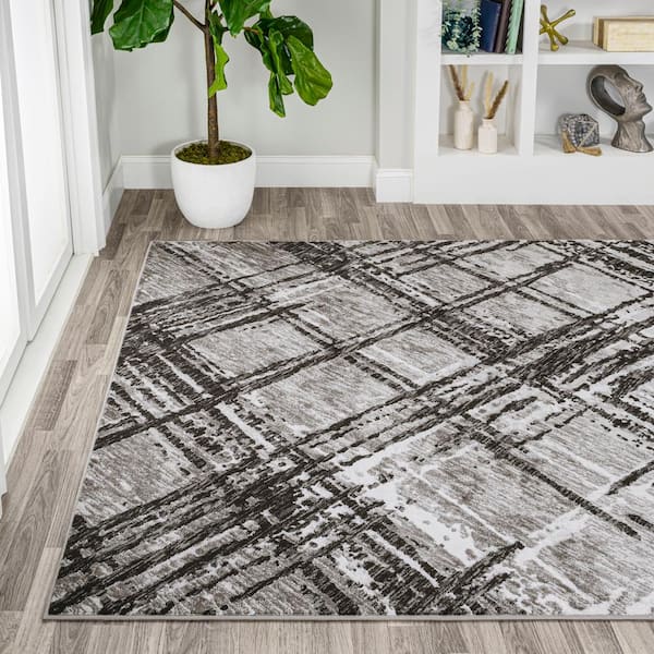 JONATHAN Y Slant Modern Abstract Black/Gray 5 ft. x 8 ft