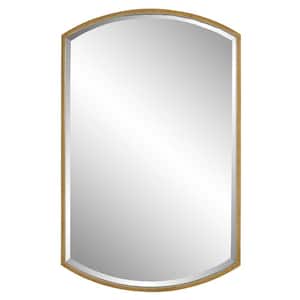 22 in. W x 35 in. H Wooden Frame Gold and Silver Wall Mirror