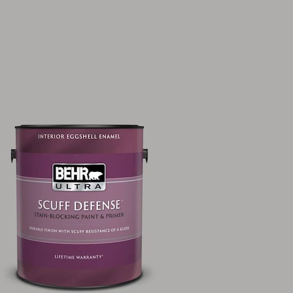 BEHR ULTRA 1 gal. #N520-3 Flannel Gray Extra Durable Eggshell Enamel Interior Paint & Primer