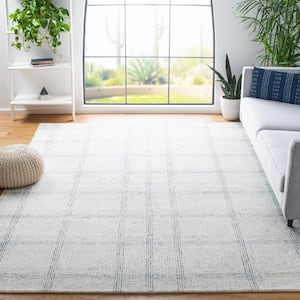 Abstract Ivory/Gold 5 ft. x 8 ft. Plaid Abstract Ivory/Gold Area Rug
