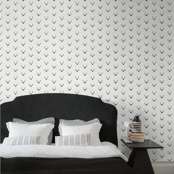 56 sq. ft. Onyx Alaska Antlers Unpasted Wallpaper Roll