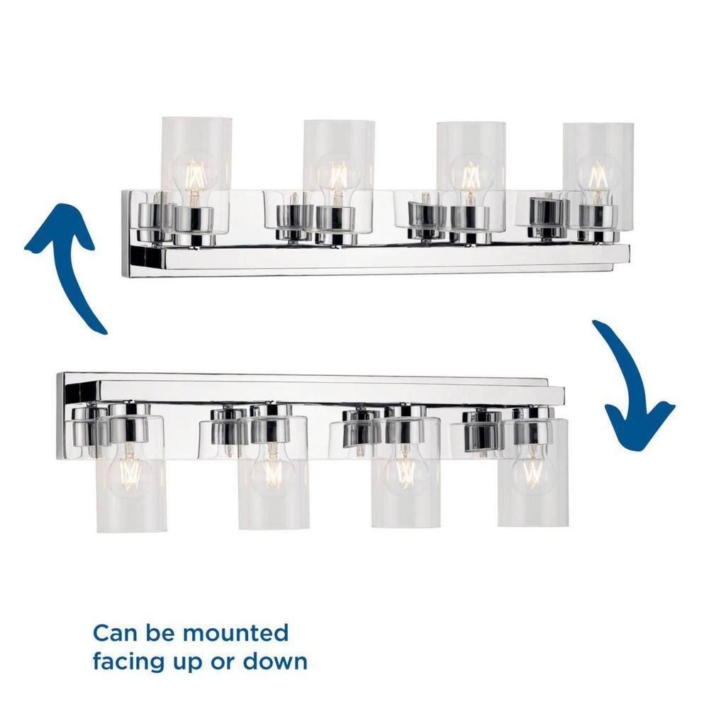 Goodwin Polished Chrome 4-Light Vanity with Clear Glass Shades