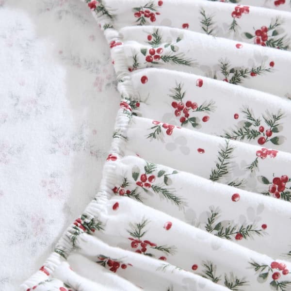 Laura Ashley Berry Bright 3-Piece Cranberry Red Flannel Cotton