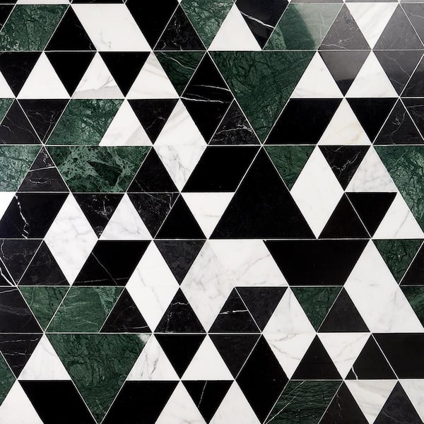 Ivy Hill Tile Prisma Dark Green 7.75 in. x 13.5 in. Polished Marble Floor and Wall Tile (0.73 sq. ft./Each)