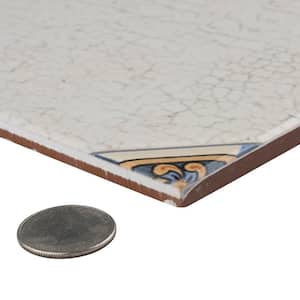 Manises Decor Blanco 13-1/8 in. x 13-1/8 in. Ceramic Floor and Wall Take Home Tile Sample