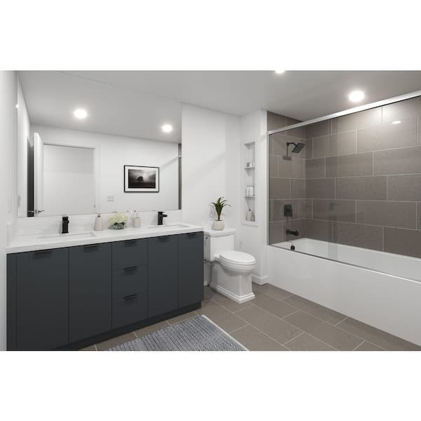 Pfirst Modern Single Handle Low Arc Single Hole Bathroom Faucet with Drain Kit Included in Matte Black