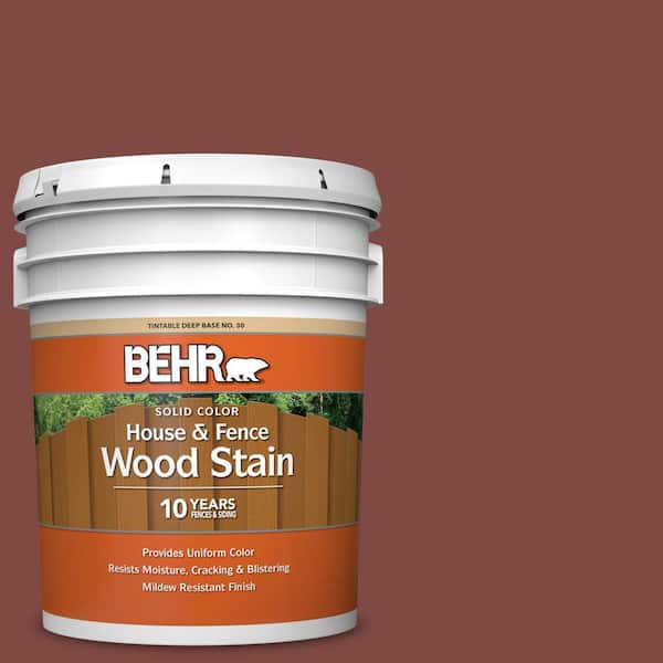 BEHR 5 gal. #SC-112 Barn Red Solid Color House and Fence Exterior Wood Stain
