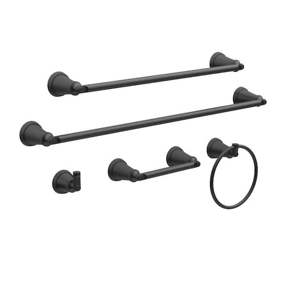 Junipine Wall Mounted Towel Ring in Matte Black