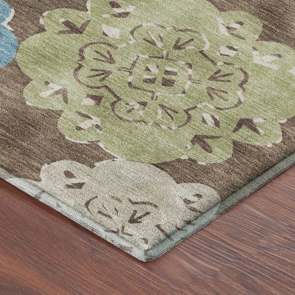 Mayfield Premium Machine Washable Abstract AMF2353 Chocolate 5 ft. x 7 ft. 6 in. Area Rug