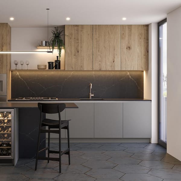 Angela Harris Fuller Black 20.47 in. x 23.62 in. Matte Porcelain Floor and Wall Tile (10.11 sq. ft./Case)