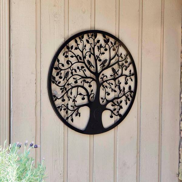 Southern Patio 24 In Dia Tree Of Life Metal Wall Outdoor Decor Wdc 054603 The Home Depot Life Metal Wall Outdoor Decor, Outdoor Metal Wall Art Home Depot Canada