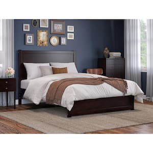 NoHo Espresso Queen Solid Wood Platform Bed with Footboard