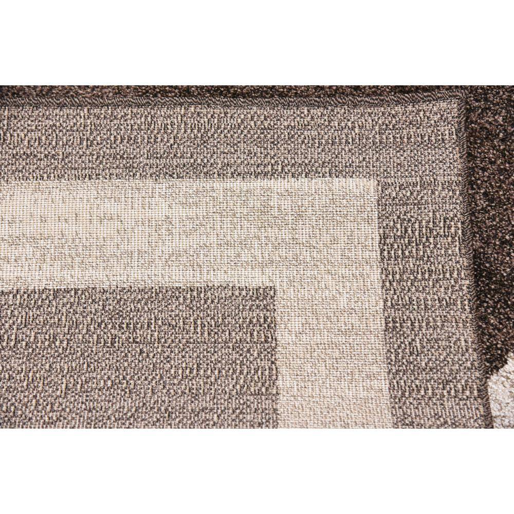 Modern Tufted Rectangular Brown & Ivory Easy-Care Rug