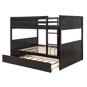 Brown Full Over Full Bunk Bed Daybed with Twin Size Trundle