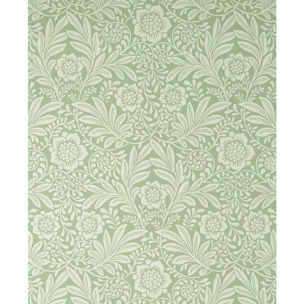 Fine Decor Camille Sage Green Damask Wallpaper Sample