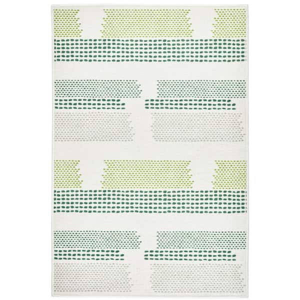DASH & ALBERT Tread Lightly Machine Washable Green 4 ft. x 6 ft. Indoor Area Rug