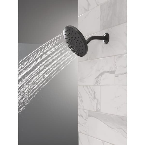 PivotPro 1-Spray Patterns 7 in. Wall Mount Fixed Shower Head in Matte Black