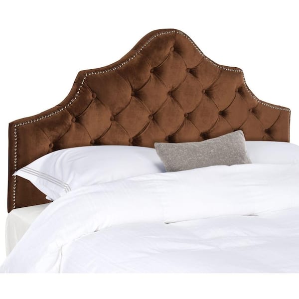 SAFAVIEH Arebelle Brown King Upholstered Headboard