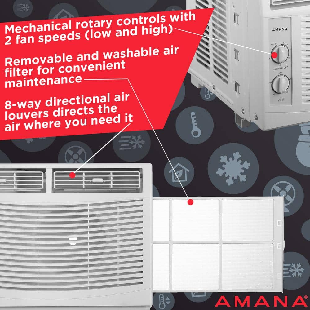 Amana 5,000 BTU White Window Air Conditioner with Sleep Mode