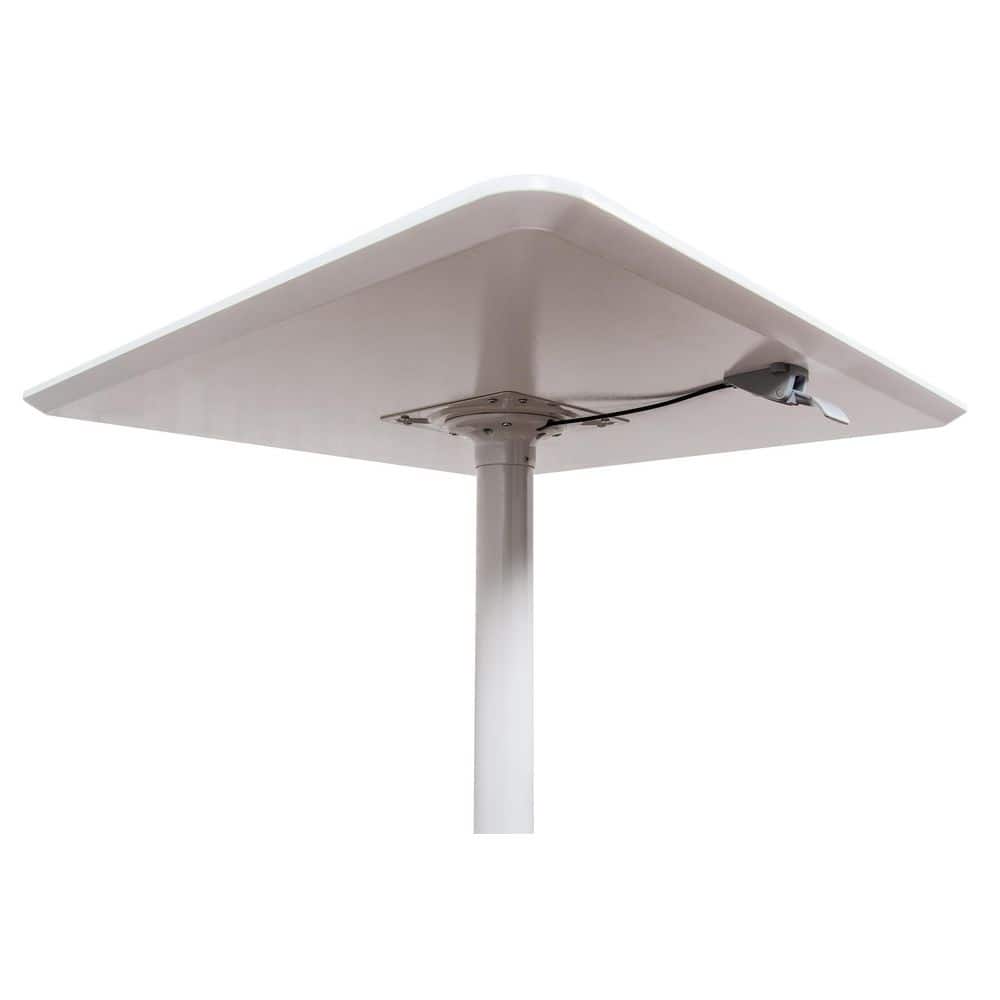 Contemporary 32" White Pneumatic Adjustable Square Cafe Table