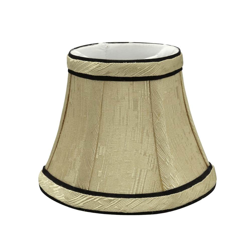 Ivory and Black Jacquard Fabric Bell Chandelier Shade Set