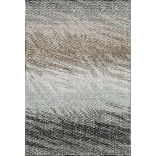 Mayfield Premium Machine Washable Abstract AMF2272 Brown 10 ft. x 14 ft. Area Rug