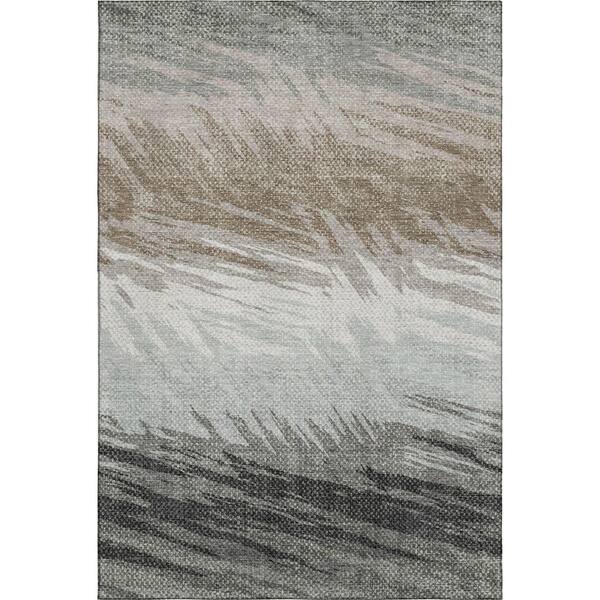 Mayfield Premium Machine Washable Abstract AMF2272 Brown 9 ft. x 12 ft. Area Rug