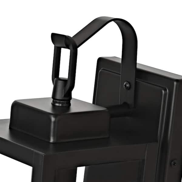 Uixe 1-Light Matte Black Modern Hardwired Outdoor Wall Lantern