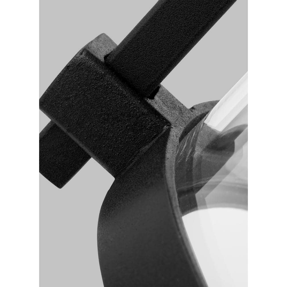 Eastham Textured Black Outdoor Pendant with Glass Shade