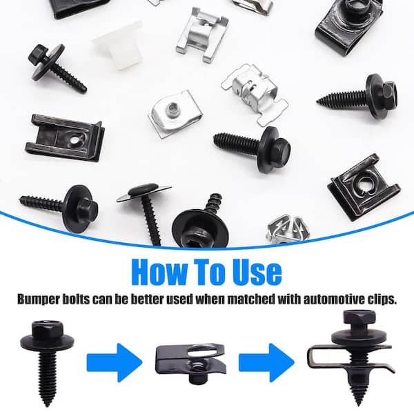 SenQWFa 260-Pieces Multipurpose Automotive Body Bolt U-Nut Clips