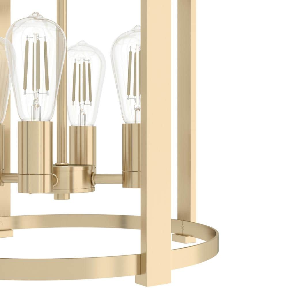 Alturas Gold 16" Modern Cage Chandelier with Art Deco Detailing