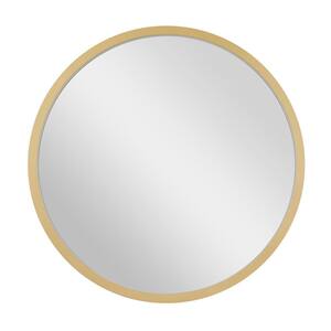 42 in. x 42 in. Gold Contemporary Wood Round Wall Mirror
